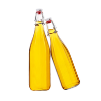 Bouteille en verre hermétique à couvercle basculant de 1L pour limonade fermentée et boissons gazeuses – Emballage en gros