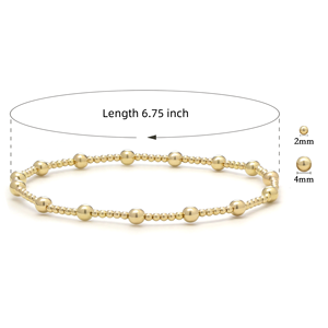 Fine Permanent Jewelry 14k <strong>Gold</strong> Filled <strong>Beaded</strong> <strong>Bracelet</strong> 925 Sterling Silver Beads <strong>Bracelets</strong> for Women Gifts Wholesale - Product Image 4