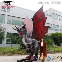 Statues artificielles animatroniques de modèle de dragon volant de Western d'équipement interactif de parc à thème