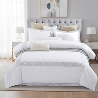 Parure de lit en tissu polyester brodé sur mesure en gros, housse de couette 200TC, moderne, toutes saisons, cadeau de Noël, durable, doux