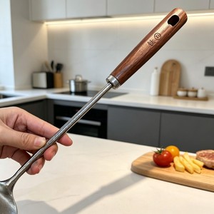 <b>Titanium</b> Spatula Spoon Set With Rosewood Handle Extra Long Kitchen Cooking Utensil For Stirring Serving Household Use - Product Image 2