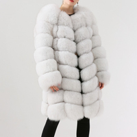 QIUCHEN- QC1885 Haute Qualité Réel Fourrure De Renard Épais Chaud Manteau D'hiver Manteau Nude D'hiver 90cm Long Manteau De Fourrure De Renard LIVRAISON GRATUITE