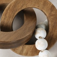 Guirlande de perles en bois en forme d'ananas, style Art déco moderne, à 2 maillons entrelacés, sculpture décorative pour table basse, étagère, maison