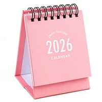 Calendrier de bureau OEM 2026 couleur bonbon avec reliure spirale, calendrier de table en papier imprimé sur mesure pour la décoration de bureau et la promotion