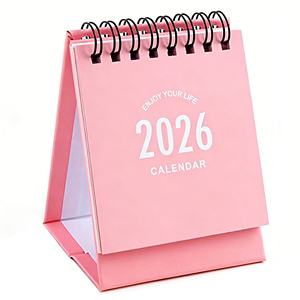 OEM 2026 Candy Color Wire Bound Desk Calendar Custom Printed Paper Table Calendar for Office Decoration and Promotion