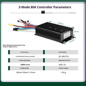 Kit Konversi Sepeda Listrik Motor Hub Brushless 72V 3000W dengan <span class=keywords><strong>Throttle</strong></span> Jempol, Roda Belakang, Layar LCD, Tuas Rem - Product Image 4