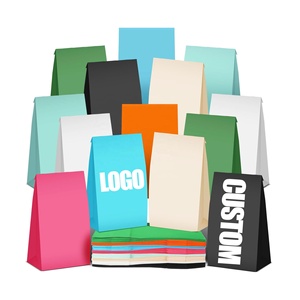 Bolsa <span class=keywords><strong>de</strong></span> Papel Kraft Marrón Colorida Sin Asas para Regalos <span class=keywords><strong>de</strong></span> Comida para Fiestas Escolares, Baby Shower y Cumpleaños - Product Image 1