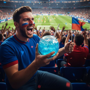 Verre en forme de ballon de football très populaire avec paille et couvercle, en borosilicate, pour cocktails, jus et bière, idéal pour les fêtes, bars et rassemblements de fans - Product Image 3