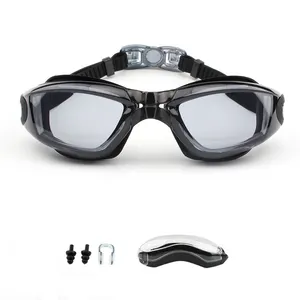 Набор силиконовых плавательных очков с защитой от запотевания, регулируемые очки для плавания с ушной заглушкой и зажимом для носа для мужчин и женщин