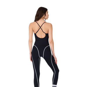 <span class=keywords><strong>Tuta</strong></span> sportiva da <span class=keywords><strong>donna</strong></span> KY senza schienale con collo all'americana, <span class=keywords><strong>aderente</strong></span>, con bordo a piping, personalizzabile all'ingrosso - Product Image 2