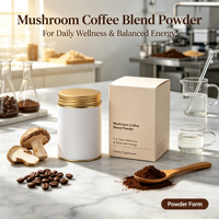 Poudre de café complexe aux champignons pour adultes, mélange de crinière de lion et de cordyceps, naturel, sans conservateurs