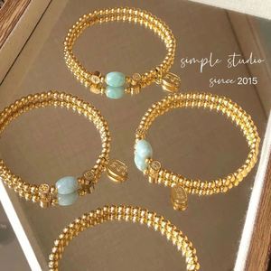 14K <b>Gold</b> Filled Stainless Steel 3.3Mm 4Mm 5Mm Bangle <b>Bracelet</b> Stackable <b>Bracelet</b> <b>Beaded</b> Sets With Charm - Product Image 2