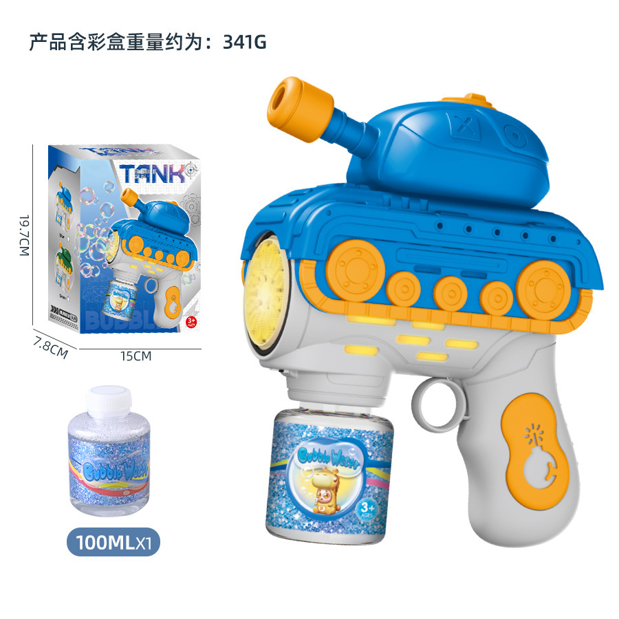 Blue tank car bubble gun-1 bottle with water box