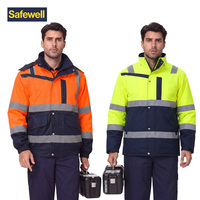 Vêtements de travail rembourrés et matelassés épais, haute visibilité, réfléchissants, logo personnalisé, imperméables, coupe-vent, vêtements de travail pour l'extérieur par temps froid