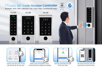 TTlock APP SDK V6-QR Yüz Tanıma QR Kodlu Erişim Kontrol Sistemi Su Geçirmez 13.56Mhz Mifare RFID Kart Okuyucu Kontrol Kapısı