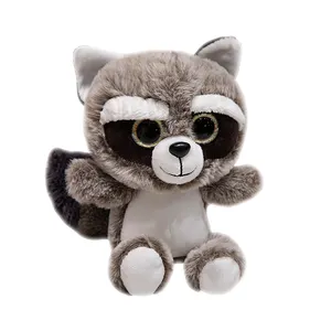 New Cartoon Plush Figures Toys Unicorn Raccoon Bear Rabbit with Big Eyes Holiday Gift Plush Toys for Kids Wholes