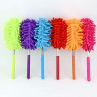 Brosse à poussière rétractable en microfibre pour voiture, antistatique, avec manche en acier inoxydable pour le nettoyage de la poussière