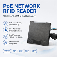 Lector de Tarjetas RFID con Red TCP/IP y Alimentación POE, 125Khz 13.56Mhz, Compatible con Modbus HTTP para Control de Acceso en Producción Industrial
