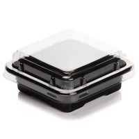 Boîte d'emballage carrée individuelle pour crêpes, dessert Snow-mochi, pâtisserie occidentale, gâteau mousse, contenant de cuisson transparent en PET