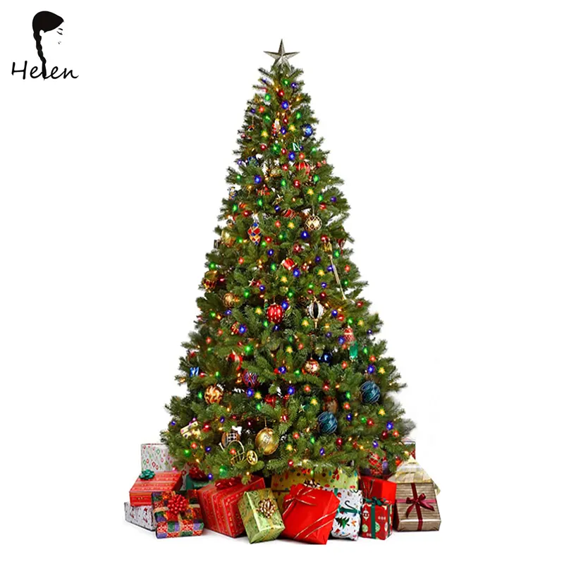 Helen 6 ft Artificial PVC Christmas Tree with Light LED Christmas Tree with Lights Red and Gold Pre Lit Christmas Tree Artificia