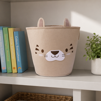 Panier de rangement moderne en feutre écologique pour animaux, adorable panier organisateur de jouets en forme de tigre, corbeille à linge décorative pour chambre d'enfant