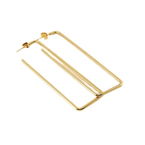Zogxin Geometric Square Stud Earrings Gold 22x44mm 23x60mm Fashion Dangle Jewelry - Product Image 5