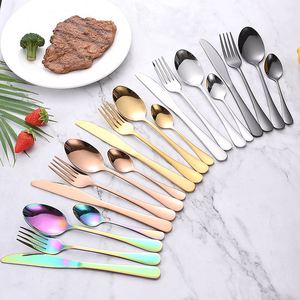 Juego de Cubiertos de Lujo de Acero Inoxidable 304 de 24 Piezas con Cuchillo, Tenedor y Cuchara - Diseño Moderno y Sencillo, Acabado Pulido Espejo, Caja de Regalo - Product Image 2