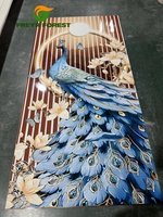 Panel Dinding 5D 3D Motif Merak Biru Modern, Bahan PVC Anti Air, Motif Bunga Marmer, untuk Rumah, Hotel, Kamar Mandi, Tangga, Ruang Tamu