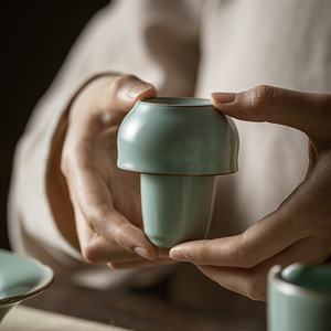 Tianqing Ru Kiln Ceramic Tea <b>Cup</b> <b>Set</b> 2 Piece Crackle Glaze Kung Fu Tea Tasting <b>Cup</b> For Tea Ceremony Training - Product Image 3