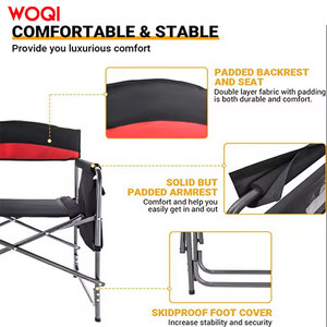 Silla Plegable para Exteriores Woqi, Silla de Director de Aluminio con Mesa, Silla de Jardín Roja, Silla Plegable Portátil para Camping - Product Image 3