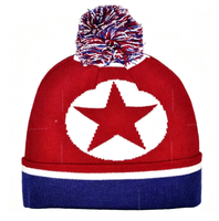 Nouveau bonnet tricoté avec drapeau du Salvador pour femmes et hommes, bonnet à pompon, bonnet chaud d'hiver, doux, extensible, pas cher, vente en gros personnalisée