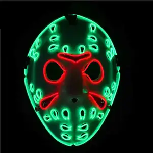 2023 Light up Purge Mask LED Jason Mask Scary Halloween Mask Costume for Kids Adults Men Women Halloween Festival Party