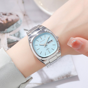 Skmei Quartz Watch Men's Gold Stainless Steel Band Oval Dial 35.5mm Water Resistant Calendar Business Style - Product Image 2
