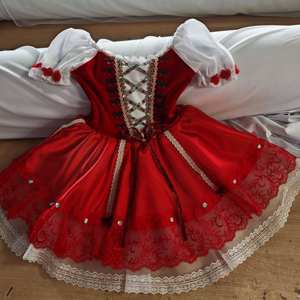 Профессиональное Новое Красное Романтическое Длинное Платье-Туту на Бретельках для Балета, Детские Танцевальные Костюмы, Одежда для Выступлений - Product Image 6