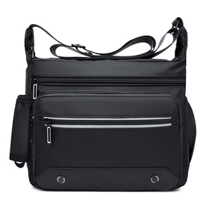 New Unisex Casual Water-Repellent Shoulder Bags Multi-Pocket Crossbody Bags with Logo Decoration Fashionable Microfiber - Product Image 6