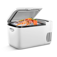Réfrigérateur-congélateur portable de 22 L pour voiture, compresseur, 12/24V/220V, plastique, commande par application, écran LED, design compact