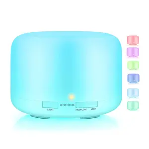 Humidificador de aire ultrasónico, difusor de Aroma de aceite esencial, 500ml, 7 colores, gran oferta