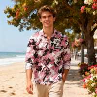 Chemise pour homme à col pointu, en twill extensible, respirante, résistante à la décoloration, avec boutons perlés entièrement personnalisables
