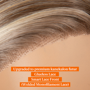 Perruque synthétique Kanekalon droite blonde avec dentelle frontale et monofilament, qualité supérieure Futura, sans colle, résistante à la chaleur, pour femmes - Product Image 2