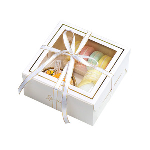 Wholesale Bio-degradable Donut Box White Cardboard Mini <strong>Cupcake</strong> Clear Package Box and <strong>Bag</strong> <strong>for</strong> Dessert Shop - Product Image 4