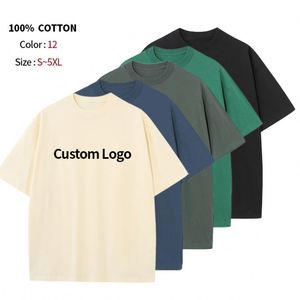 เสื้อยืดผู้ชายโลโก้แบบกำหนดเอง ผ้าฝ้าย 100% คุณภาพพรีเมียม เนื้อผ้านุ่ม ระบายอากาศได้ดี พิมพ์ลายกราฟิก ทรงโอเวอร์ไซส์ สไตล์ลำลองแนวสตรีทแวร์ - Product Image 1