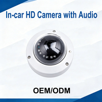 Caméra de sécurité AHD 1080P pour taxi avec microphone intégré, enregistrement audio, vue large 150 degrés, dôme compact pour flotte OEM/ODM