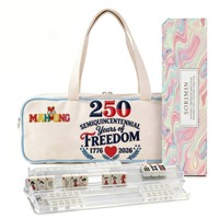 Nouvel ensemble de mahjong portable de luxe moderne AMZ, best-seller, avec sac de rangement et organiseur de cosmétiques grande capacité
