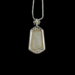 Colgante de Jadeíta Birmana Natural de Grado A, Colgante Rectangular de Jadeíta Birmana, Colgante de Jadeíta para Mujer, Regalo (Con Certificado NGTC) - Product Image 2