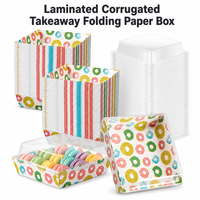 Boîte en carton rigide laminé avec couvercle transparent pour macarons, emballage de desserts, présentoir de boulangerie, boîte cadeau