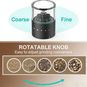 طاحونة توابل كهربائية أوتوماتيكية جديدة قابلة لإعادة الشحن عبر USB، مصنوعة من الفولاذ المقاوم للصدأ، متينة، مع إضاءة LED للمطبخ - Product Image 3