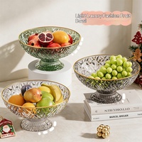 Luxe gepolijste gouden rand hoge fruit- en snoep schaal voor de woonkamer, voor het presenteren van desserts en snoepjes