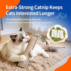 Tapis à gratter pour chat en chanvre écologique, coussin moderne en sisal couleur menthe, jouet à mâcher pour l'auto-entretenement quotidien, jouets-coussins pour animaux de compagnie - Product Image 3