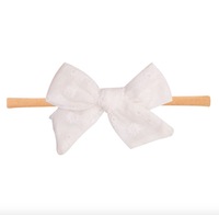 Ensemble de bandeaux en nylon super doux unisexe pour bébés et enfants, avec nœud brodé, pour usage quotidien et personnalisation DIY