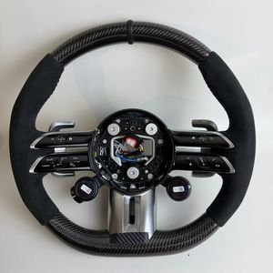 Volante Deportivo de Cuero y Fibra de Carbono - Mejorado con Levas de Control Multifunción (compatible con Modelos Mercedes AMG) - Product Image 1